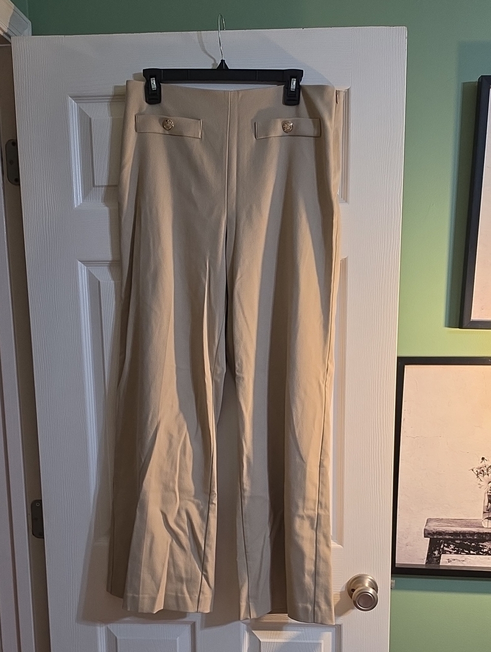 LOFT Beige Wide-Leg Pants